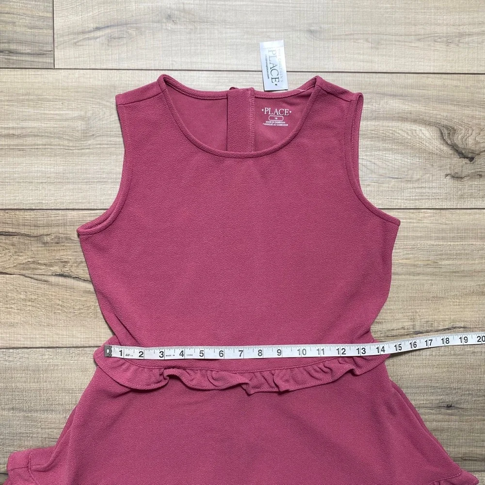 The Children’s Place Girls Ruffle‎ Jacquard Tiered Dress Size 16 Malaga Rose - Picture 3 of 10